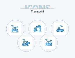 Transport blau Icon Pack 5 Icon Design. . Transport. elektrisch. Auto. Menschen vektor