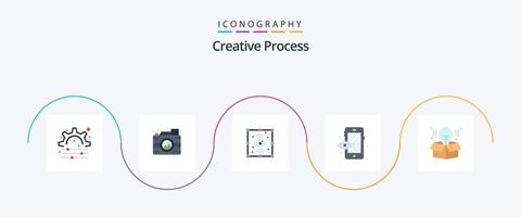 Creative Process Flat 5 Icon Pack inklusive . Verfahren. Verfahren. kreativ. Verfahren vektor