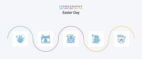 Easter Blue 5 Icon Pack inklusive Ei. Einkaufen. Ei. Ei. Tasche vektor