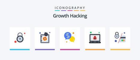 dataintrång platt 5 ikon packa Inklusive kreditera. atm. koda. virus. hacker. kreativ ikoner design vektor