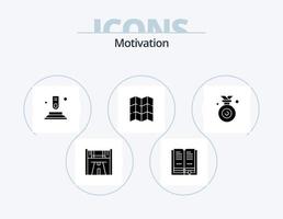 Motivations-Glyphen-Icon-Pack 5 Icon-Design. gewonnen. olympisch. Taste. Medaille. Standort vektor