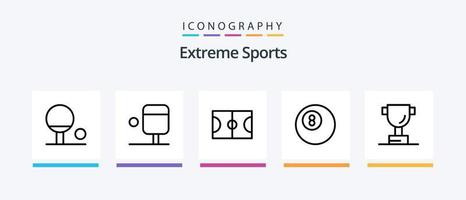 Sport Line 5 Icon Pack inklusive . Billard. kreatives Ikonendesign vektor