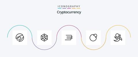 Cryptocurrency Line 5 Icon Pack inklusive Krypto. rote Münze. Krypto . Krypto vektor