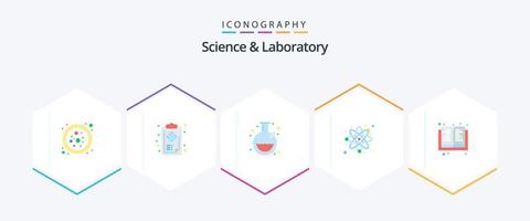 Science 25 Flat Icon Pack inklusive . Wissenschaft. prüfen. Wissen. Wissenschaft vektor