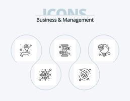 Business- und Management-Line-Icon-Pack 5 Icon-Design. Unternehmen. Erfolg. Dollar. Flagge. Welt vektor