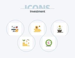 Investment Flat Icon Pack 5 Icon Design. Wachstum. Geld. Geld. Investition. Investition vektor