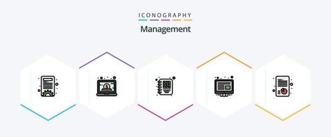 förvaltning 25 fylld linje ikon packa Inklusive strategisk. förvaltning. företag. tillväxt. förvaltning vektor