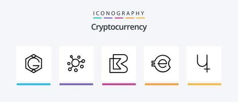 kryptovaluta linje 5 ikon packa Inklusive krypto. z mynt. tur kedja. crypto valuta. salus mynt. kreativ ikoner design vektor