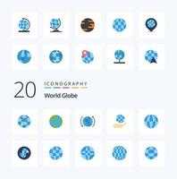 20 Globe Flat Color Icon Pack wie Internet globales Internet Erde Internet vektor