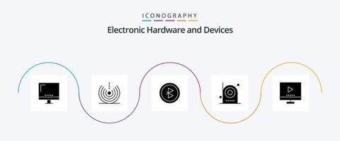 enheter glyf 5 ikon packa Inklusive Utrustning. elektrisk. signal. enheter. signal vektor