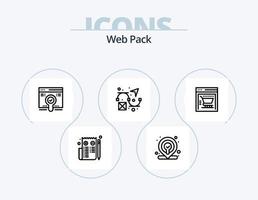 webb packa linje ikon packa 5 ikon design. webbsida. gränssnitt. e-handel. webb. mål vektor