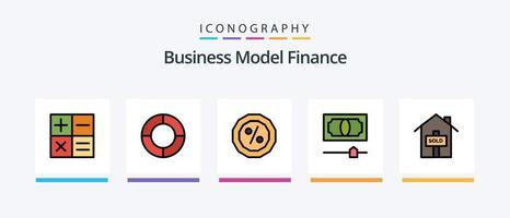 Finanzlinie gefülltes 5-Icon-Paket, einschließlich . Schild. Hände. Pflege. kreatives Symboldesign vektor