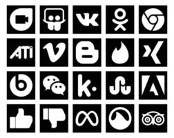 20 Social-Media-Icon-Packs, einschließlich Like Stumbleupon Blogger Kik Wechat vektor