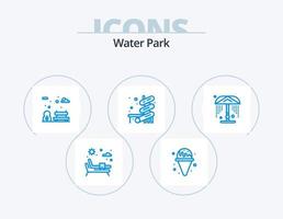 Wasserpark blau Icon Pack 5 Icon Design. . . Garten. Park. Dusche vektor