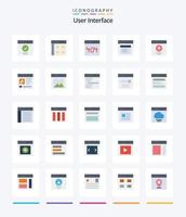 kreative Benutzeroberfläche 25 Flat Icon Pack wie Modal. Kommunikation. Benutzer. . Buchseite vektor