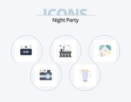 Nachtparty flach Icon Pack 5 Icon Design. Feier. Nacht. Glas. Feier. Party vektor