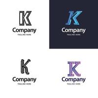 Buchstabe k großes Logo-Pack-Design kreatives modernes Logo-Design für Ihr Unternehmen vektor