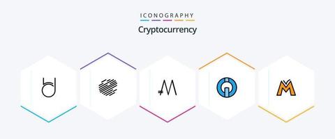 kryptovaluta 25 fylld linje ikon packa Inklusive mynt. crypto valuta. mona mynt. krypto. io mynt vektor