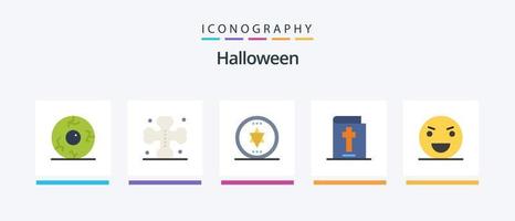 Halloween Flat 5 Icon Pack inklusive Monster. Halloween. Kreis. teuflisch. Halloween. kreatives Symboldesign vektor