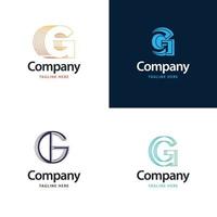 brev g stor logotyp packa design kreativ modern logotyper design för din företag vektor