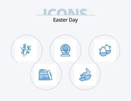 Ostern blau Icon Pack 5 Icon Design. Baby. Ostern. Knospen. Ei. Glas vektor