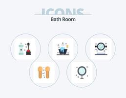 Badezimmer flach Icon Pack 5 Icon Design. Dusche. Badezimmer. Spiegel. Bad. Ausrüstung vektor