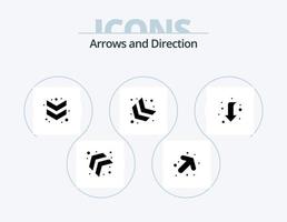 Pfeil-Glyphen-Icon-Pack 5 Icon-Design. . links. runter. voll. Pfeil vektor