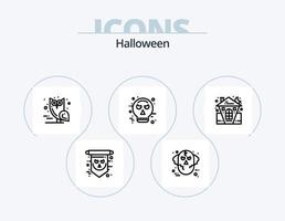 Halloween-Line-Icon-Pack 5 Icon-Design. Zähne. Halloween. Grab. Schädel. Halloween vektor