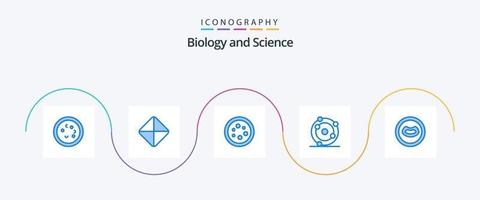 Biologie blau 5 Icon Pack inklusive Anatomie. Biologie. Biologie. bio. Labor vektor