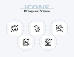 biologi linje ikon packa 5 ikon design. biologi. växt. löv. natur. biologi vektor