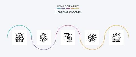 Creative Process Line 5 Icon Pack inklusive . Verfahren. Verfahren. kreativ. Verfahren vektor