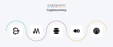 kryptovaluta glyf 5 ikon packa Inklusive eb mynt . crypto valuta. mynt . crypto . e dinar vektor