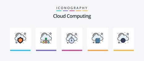 Cloud-Computing-Linie gefüllt 5 Icon Pack einschließlich Cloud. Bild. Wolke. Foto. Bild. kreatives Symboldesign vektor