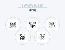 Federlinie Icon Pack 5 Icon Design. Natur. Blumen. Ostern. Flora. Natur vektor