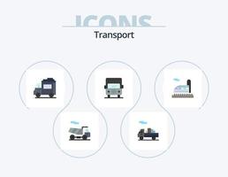 Transport flach Icon Pack 5 Icon Design. . Transport. Menschen. Zug. LKW vektor