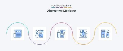 alternativ medicin blå 5 ikon packa Inklusive brännare. medicinsk. friska. skada. olycka vektor