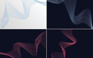 Wave Curve Abstract Vector Background Pack für einen stilvollen und eleganten Look