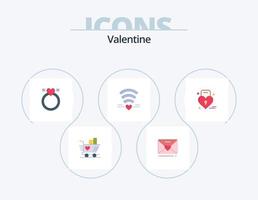 valentine platt ikon packa 5 ikon design. merraige. kärlek. SMS. dag. valentine vektor