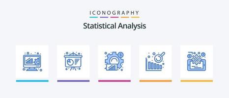 statistisk analys blå 5 ikon packa Inklusive . data förvaltning. analyser. analyser. företag intelligens. kreativ ikoner design vektor