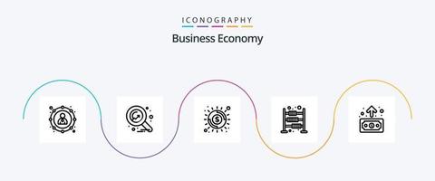 Economy Line 5 Icon Pack inklusive Economy. Finanzen. Banken. Wirtschaft. Abakus vektor