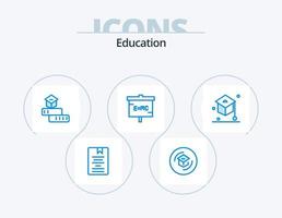 utbildning blå ikon packa 5 ikon design. labb. utbildning. inlärning. studie. inlärning vektor