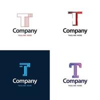 brev t stor logotyp packa design kreativ modern logotyper design för din företag vektor