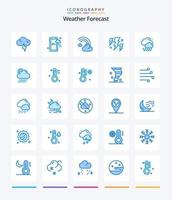 kreatives Wetter 25 blaues Symbolpaket wie Wetter. Wolke. Vorhersage. Wetter. Energie vektor