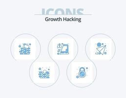 dataintrång blå ikon packa 5 ikon design. fram. varna. bomba ge sig på. överföra. avkoda vektor