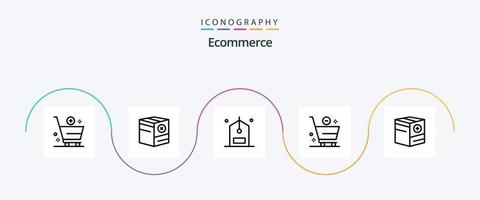 e-handel linje 5 ikon packa Inklusive e. vagn. Nej. e. disken vektor