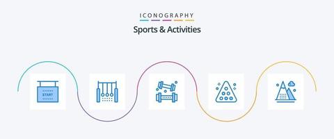 Sport und Aktivitäten Blue 5 Icon Pack inklusive Snooker. Schwimmbad. Ringe. Billard. Heben vektor