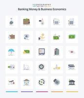 Creative Banking Money and Business Economics 25 Flat Icon Pack wie Audit. Angebot. persönlich. Geld. geben vektor