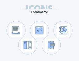 E-Commerce blaues Icon Pack 5 Icon Design. Geld. Einkaufen. Kasse. Geschäft. Kredit vektor