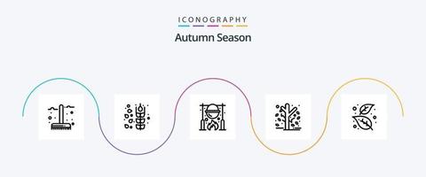 Autumn Line 5 Icon Pack inklusive Baum. Garten. Herbst. botanisch. Kochen vektor