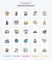 kreatives Geschäft und Bildung 25 Zeilen gefülltes Icon Pack wie Idee. Lösung. profitieren. hacken. Karte vektor